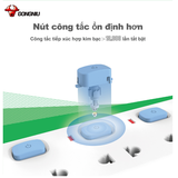 Ổ Cắm Điện Gongniu Đa Năng 4 Ổ 4 Công Tắc – Công Suất 10A/250/2500W – Trắng – Chính Hãng (V3040)