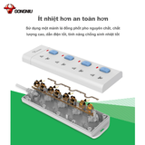 Ổ Cắm Điện Gongniu Đa Năng 4 Ổ 4 Công Tắc – Công Suất 10A/250/2500W – Trắng – Chính Hãng (V3040)