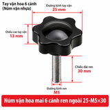 Núm vặn hoa mai ren ngoài