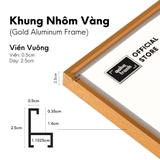 Khung tranh hợp kim nhôm cao cấp viền vuông qaha tranh – nhiều kích thước & đa dạng màu sắc