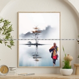 [TMT- 24]Tranh Sư Thầy Thích Minh Tuệ In Trên Giấy Mỹ Thuật Khung Gỗ Composite Nhiều Kích Thước 20x30, 30x40, 40x50cm