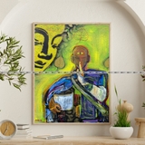 [TMT- 26]Tranh Sư Thầy Thích Minh Tuệ In Trên Giấy Mỹ Thuật Khung Gỗ Composite Nhiều Kích Thước 20x30, 30x40, 40x50cm