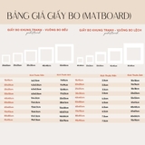 Giấy bo Tranh(Matboard)  – giấy trang trí được sử dụng trong trang trí khung tranh ảnh, khung hình cưới, hình để bàn