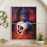 [TMT- 29]Tranh Sư Thầy Thích Minh Tuệ In Trên Giấy Mỹ Thuật Khung Gỗ Composite Nhiều Kích Thước 20x30, 30x40, 40x50cm