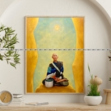 [TMT- 31]Tranh Sư Thầy Thích Minh Tuệ In Trên Giấy Mỹ Thuật Khung Gỗ Composite Nhiều Kích Thước 20x30, 30x40, 40x50cm