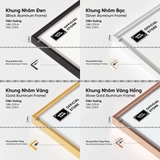 Khung tranh hợp kim nhôm cao cấp viền vuông qaha tranh – nhiều kích thước & đa dạng màu sắc
