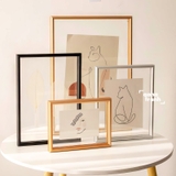 (Moebe Frame)Khung Tranh Hợp Kim Nhôm Trong Suốt 2 Mặt Để Bàn Qaha Tranh Kích Thước 13x18,15x21,18x24
