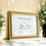 Khung Bằng Khen Hoa Văn Vàng Viền Nổi Cổ Điển Size A5(15x21), A4(21x30cm), A3(30x42cm),...
