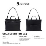Orga Double Tote Bag - Túi đựng laptop chống nước công sở đa năng canvas đeo chéo cặp xách 14 15.6 inch hàng hiệu Jenoss