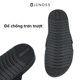 Dép Pawns - Quai Da Microfiber Ngang Đế Thoải Mái Cho Di Chuyển, Chạy Bộ, Bơi Lội, Dép Thời Trang Unisex, Màu Đen, Chính Hãng Jenoss
