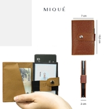 Ender - Ví Thông Minh Da Nam Với Hộp Đựng Thẻ Tự Động, Bóp Tiền Da Nam Nữ Saffiano Cao Cấp Gập Hai Nhỏ Gọn Mini Chính Hãng Jenoss