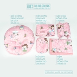 BỘ SƠ SINH 5 SẢN PHẨM MỀN, NỆM, CHÈN, GỐI LÕM, GỐI CHẶN, GỐI CHỐNG TRÀO NGƯỢC VẢI COTTON HÀN QUỐC 100%  EDILY |BSS5SPHQ