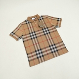 Burberry Check Knitted Jacquard Polo - Brown