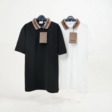 Burberry Check Collar Polo - White