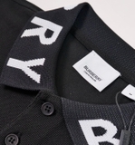 Burberry Logo Intarsia Polo - Black