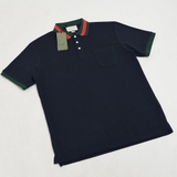 Gucci Web Collar Polo - Navy