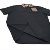 Burberry Check Collar Polo - Black