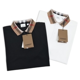 Burberry Check Collar Polo - Black