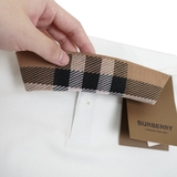 Burberry Check Collar Polo - White