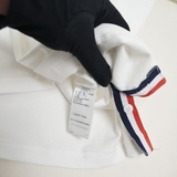 Thom Browne Phối Viền Cổ & Tay 3 Sọc Milano Stripe T-Shirt - White