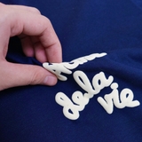 Embossing Script T-Shirt - Navy