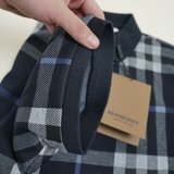 Burberry Check Knitted Jacquard Polo - Blue