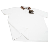 Burberry Check Collar Polo - White