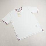 Thom Browne Phối Viền Cổ & Tay 3 Sọc Milano Stripe T-Shirt - White