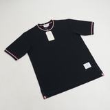 Thom Browne Phối Viền Cổ & Tay 3 Sọc Milano Stripe T-Shirt - Black