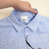 Burberry Logo Striped Long Sleeve Tay Dài - Blue