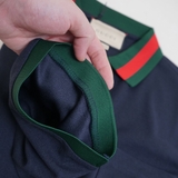 Gucci Web Collar Polo - Navy