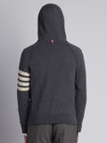 Áo Khoác Thom Browne Cashmere 4-Bar Hoodie Zip Up