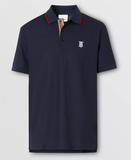 Áo Polo Burberry Icon Striped Placket Cotton Pique Navy