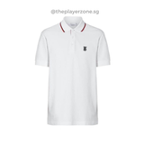 Áo Polo Burberry viền đỏ Striped Placket Cotton Piquet (Check Code)