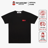 Áo Thun CDG Play Double Heart Logo (Black)