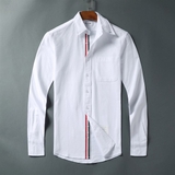Sơ mi Thom Browne Grosgrain Placket Oxford (Sọc Cổ) Màu Trắng