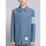 Áo sơ mi Thom Browne 4-Bar Straight-Fit Chambray Shirt (Blue)