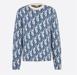 Áo Sweater Crewneck Dior Oblique Motiff Multicolour Wool And Cashmere Jacquard