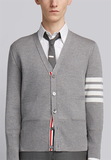Áo Cardigan Thom Browne 4-Bar [Milano Cotton ] màu Light Grey