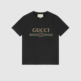 Áo Thun Gucci Basic Fake Logo Washed (Check Code) Black