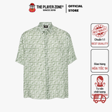 Áo Sơ Mi FENDI FF-motif linen shirt - Green