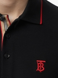 Áo Polo Burberry Icon Striped Placket Cotton Pique
