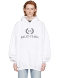 Hoodie Balenciaga White Cresht BB Logo PREMIUM QUALITY