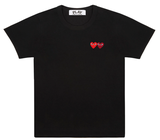 Áo Thun CDG Play Double Heart Logo (Black)