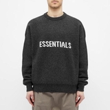 Áo Sweater Essentials Knit Sweater Dark Black Melange
