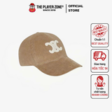 Nón Celine Triomphe Baseball Cap In Corduroy Logo White - Brown