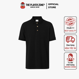 Áo Polo Burberry Monogram Embroidered Cotton With Star Embossed Buttons (Black/Check Code)