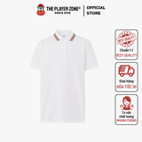 Áo Polo Burberry Icon Stripe Collar Cotton Pique Season 2022 (White)