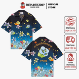 Sơ mi Collage D'Icones Graphiques Short Sleeve Silk Shirt - đen