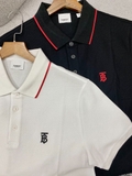 Áo Polo Burberry viền đỏ Striped Placket Cotton Piquet (Check Code)